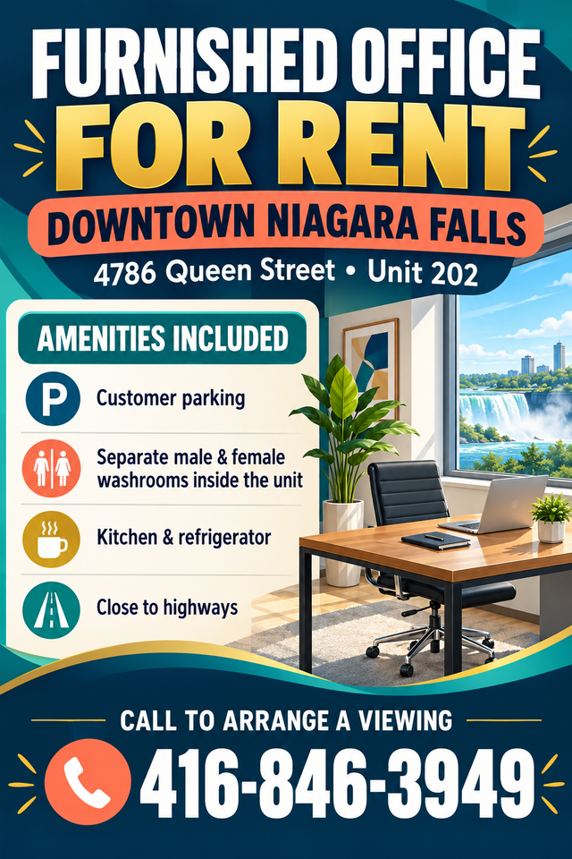 FURNISHED OFFICE FOR RENT -AMAZING LOCATION  24 hour Access