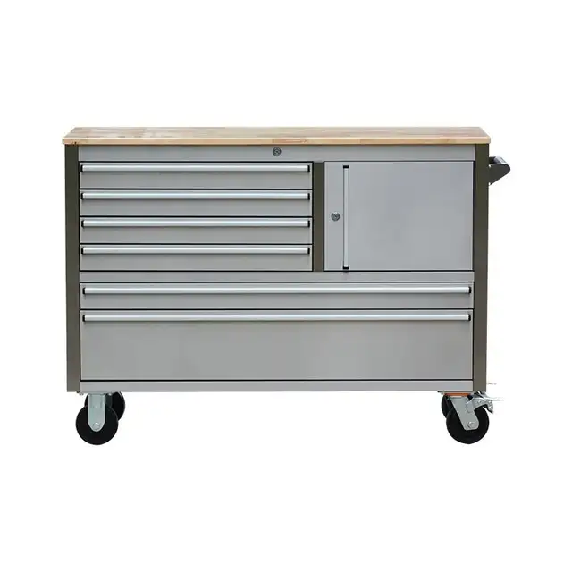 48" Stainless Steel Tool Chest – 6 Drawer with Wood Top HTC4806W63234912231555121