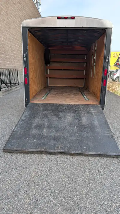 7'x14' Cargo trailer tandem axle, 3500 lbs per axle, 7000 lbs gvw, (2008) factory installed front sh...