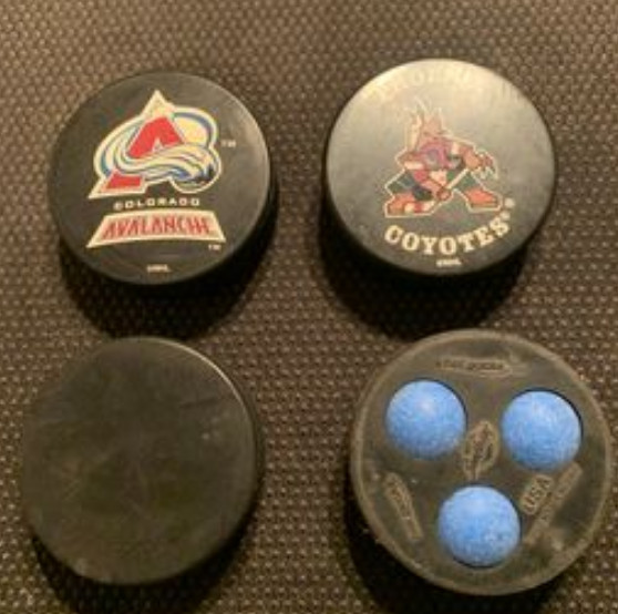 4 Hockey Pucks in Hockey in Calgary