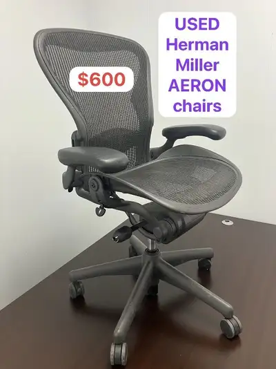 Used AERON chairs by Herman Miller. Fresh shipment just dropped, View more