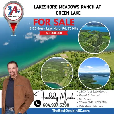 Welcome to your future paradise on a sprawling 52-acre property on the crystal-clear shores of Green...