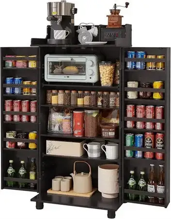 Lovitgo 49" Pantry Cabinet Storage, Kitchen Freestanding Buffet Cupboards Sideboard with Doors & Adj...