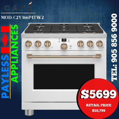 GE Café Commercial Style Range C2Y366P4TW2 36" Smart Dual-Fuel M, View more