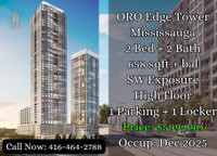 ORO Edge Tower Mississauga | 2 Bed 2 Bath | $599,990 | Dec 2025
