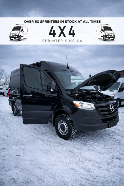 black-on-black Mercedes-Benz Sprinter van. This well-maintained vehicle offers a blend of luxury and...