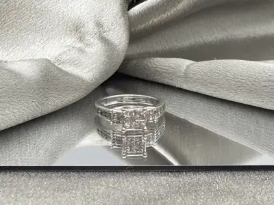 14KT White Gold 1.11ct. Princess Cut Diamond Engagement Ring, View more