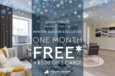 Winter Exclusive | Enjoy One Month FREE on a 13-Month Lease + $500 Gift Card!* OPEN HOUSE | January...
