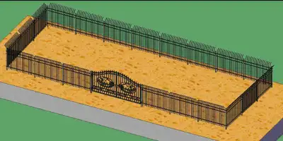 Wholesale price : Iron Fence kit (150 FT) with driveway gate Wholesale price : Iron Fence kit with d...