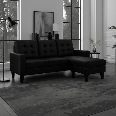NEW 3 SEATER L SHAPE SECTIONAL SOFA LOUNGER COUCH, View more