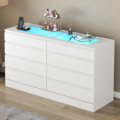 BRAND NEW - 8 Drawer Dresser with Power Outlet... LOT# 119, View more