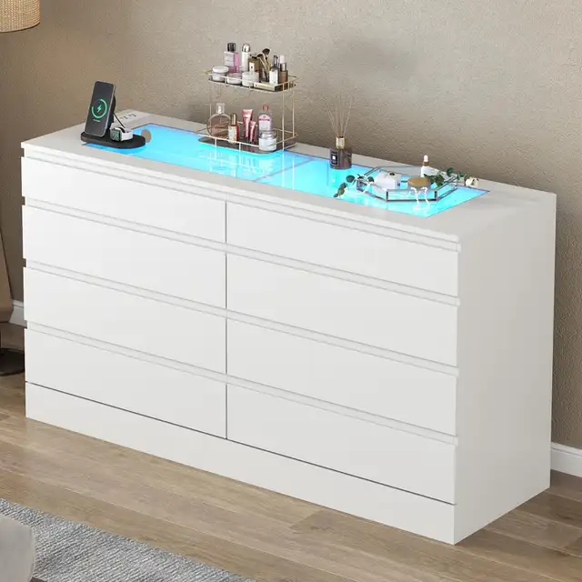 BRAND NEW - 8 Drawer Dresser with Power Outlet... LOT# 119 in Dressers & Wardrobes in Oakville / Halton Region - Image 2