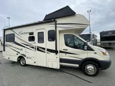 Coachmen Freelander 20CB Class C gas motorhome highlights: Sleeps Six Bunk Over Cab Outside Entertai...