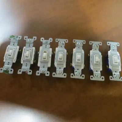 3 Way Toggle Switches,15 amp, Quiet, White, View more