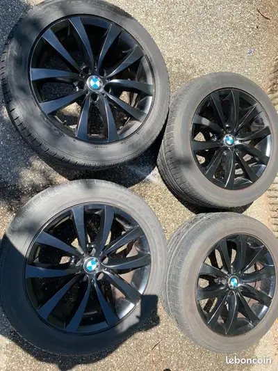 4 OEM bmw rims tires 225/50/17 DUNLOP WINTER tires 95 tread left good condition off 2017 bmw 3 serie...
