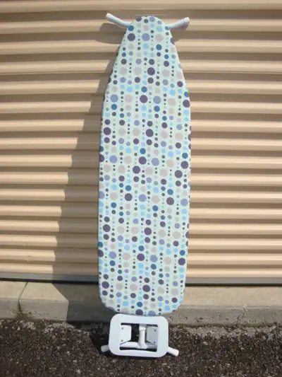 LARGE IRONING BOARD. COMPLETE WITH IRON HOLDER AND COVER. PLEASE ALSO CLICK AT BOTTOM LEFT OF AD - U...
