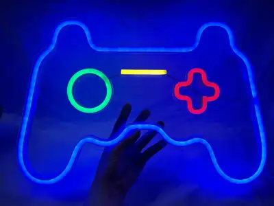 NEW LED GAME CONTROLLER NEON WALL SIGN DECOR FMWN755, View more