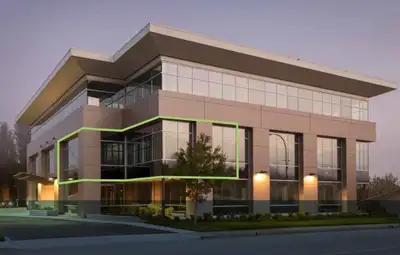 Second-floor office strata at RDG Corporate Centre, 8047 199 Street, Unit 202. Central location with...