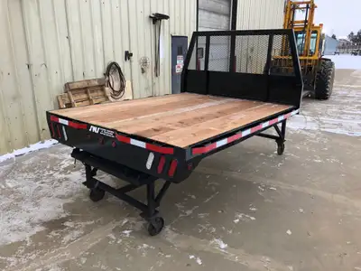NEW 84”x8.5' SWS Deck Wood Floor 2x8” smooth rear apron 12”x1/4” 4" channel long rails 2x2 cross mem...
