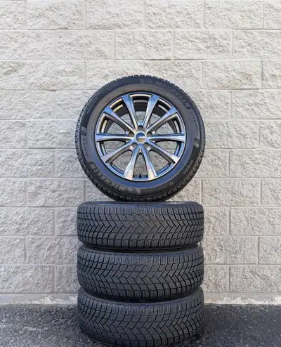 Winter Michelin X-Ice Snow SUV 18" Tires And Aftermarket 'CRW GT2' Gloss Gunmetal 18 Inch Wheels. 4x...