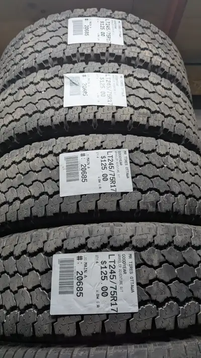 SET OF 4X GOODYEAR WRANGLER ADVENTURE A/T TAG # 20685 Size: 245/75/17 245/75/17 Excellent condition...