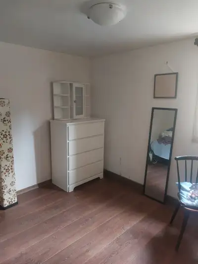 Wood Dresser - Mirror Cubby sits on top also black mirror, View more