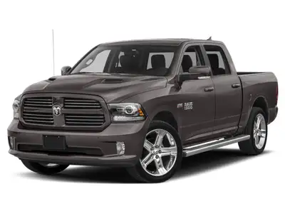 Introducing the 2018 Ram 1500 Sport 4x4 Crew Cab in a stylish gray exterior. This robust truck boast...