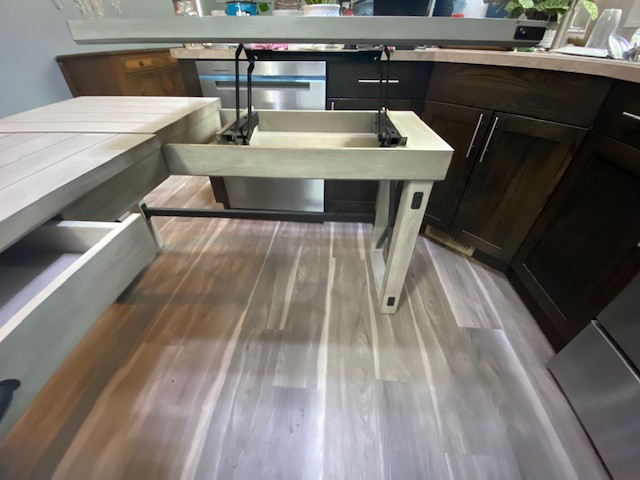 L-Shaped Desk from Wayfair... Antique white/grey. Beautiful!!! in Desks in Red Deer