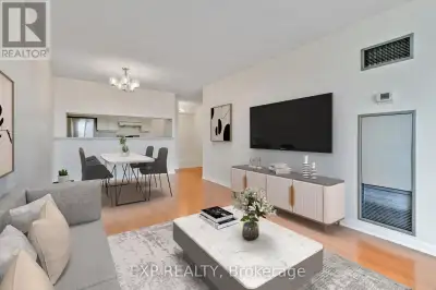 Spacious and filled with natural light, this freshly painted 2-bedroom + den with 2 full washroom co...
