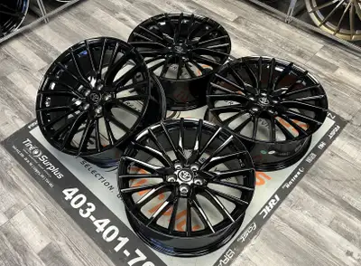 Replica TA02 Gloss Black Wheels Fits Toyota Highlander, Toyota Venza, Toyota RAV4 -Wheel Size: 20x8....