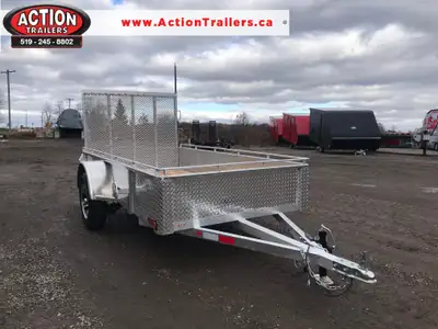 ACTION SERIES 5' X 10' ALUMINUM UTILITY TRAILER WITH REAR MESHED STRAIGHT GATE! Locally built by Men...