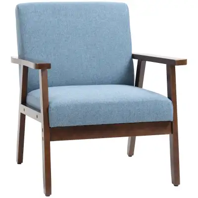 Comfy Accent Chairs with Cushioned Seat, Upholstered Linen-Feel, View more
