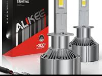 Aukee H1 LED Headlight Bulb, 50W 10000 Lumens Extremely Bright 6