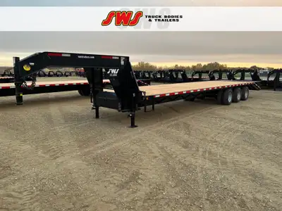 NEW 2025 SWS 8.5 x 34' Gooseneck Trailer Tri Dual Axle 3 x 10,000 lb Axles w/ Electric Brakes on all...