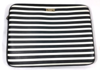 KATE SPADE LAPTOP CASE 13" NEW YORK SAFFIANO BLACK /WHITE STRIPE