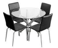 New Round tempered beveled glass table ---$299, Chair--$119New