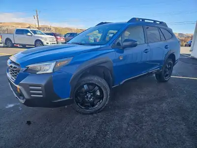 The 2022 Subaru Outback Wilderness in a striking blue finish with an all-wheel-drive system is your...