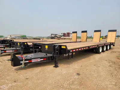 41' length 114" width 25,000 lb axles 27.6' deck length 235/75R17.5 tires w/ steel rims Full A-frame...