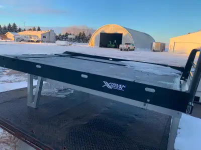 New 7 ft X Deck with 14 in extension Black anodized rails, thick HDPE floor for 6.5 ft truck box