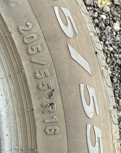 Brand. Firelli size. 205-55-16 good condition all season tires can be used for 2 more seasons please...