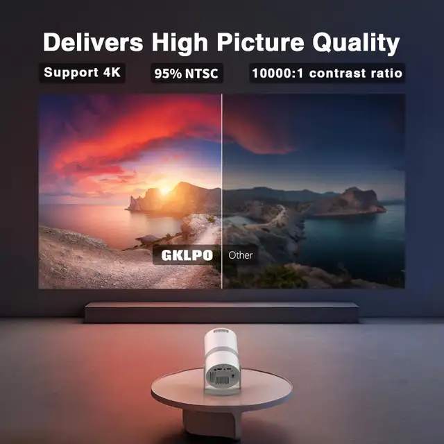 GKLPO Mini Projector with WiFi 6 and Bluetooth, Portable Outdoor in General Electronics in Markham / York Region - Image 5