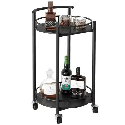 *BNIB!* Azheruol Rolling Bar Cart Black ,2 Tiers... LOT# 164, View more
