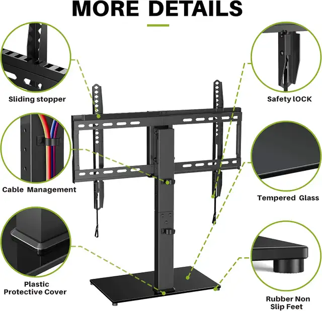 UNIVERSAL TABLE TOP TV STAND FOR 32" TO 70" in General Electronics in City of Toronto - Image 3