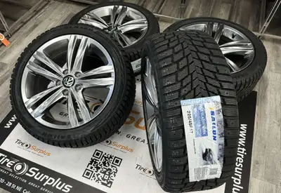 Dark Silver Rims and Sailun Winter Tires (Fits Volkswagen Golf, Jetta, GTI) -Wheel Size: 17x7.5J -Of...