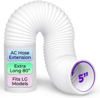 Portable Air Conditioner Hose - AC Hose 5" Diameter - 80" Long.
