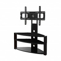 37'' To 60'', 3 Glass Shelves Floor Stand for TVs, TV Brackets