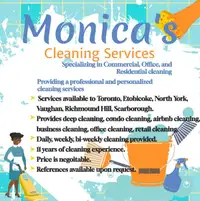 Monica's Cleaning Services is taking on new clients!