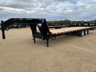 NEW 2025 SWS 8.5 x 34' Gooseneck Trailer Tri Dual Axle 3 x 10,000 lb. Axles w/ Electric Brakes on al...