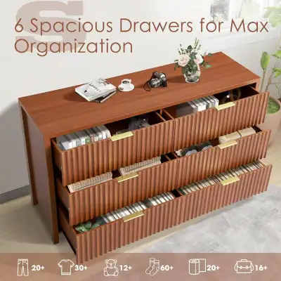 6-Drawer Fluted Front Dresser  & Anti-Tip Safety Special $199, View more