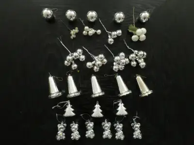 Silver Christmas Ornaments, View more